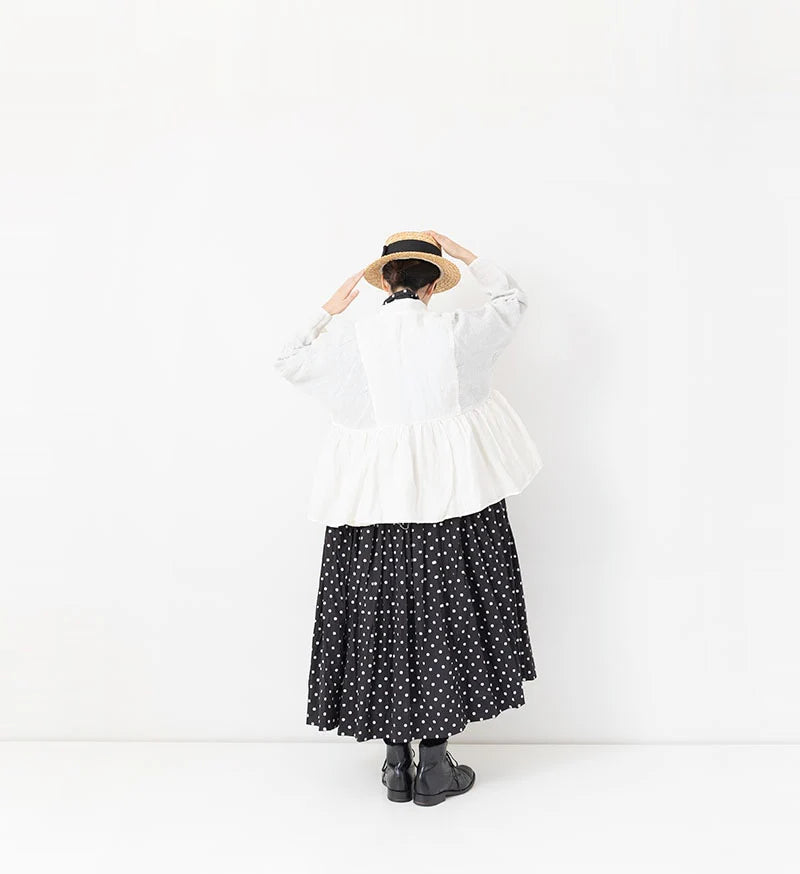 LINEN CACHE-COEUR JACKET IN WHITE