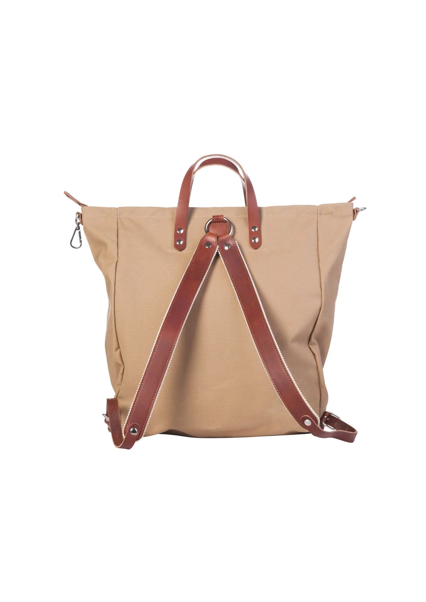 CANVAS RUCKSACK - BEIGE/COGNAC