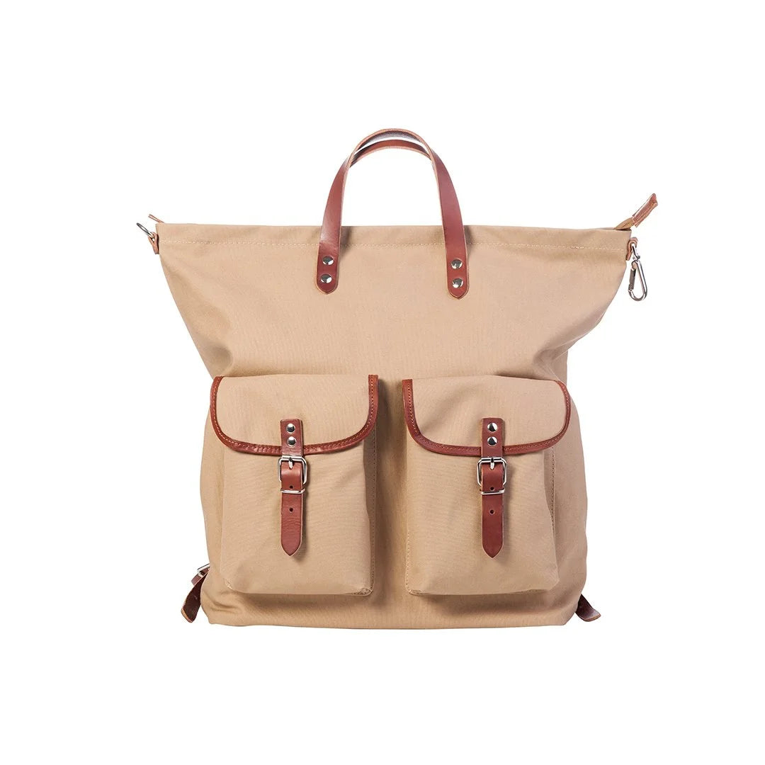 CANVAS RUCKSACK - BEIGE/COGNAC