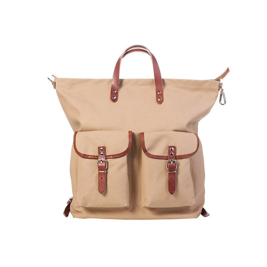 CANVAS RUCKSACK - BEIGE/COGNAC