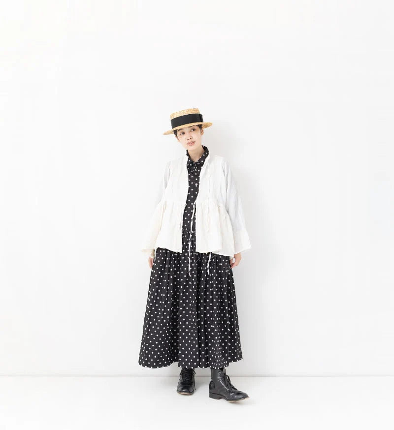 LINEN CACHE-COEUR JACKET IN WHITE