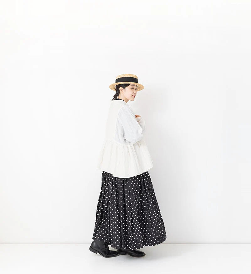 LINEN CACHE-COEUR JACKET IN WHITE