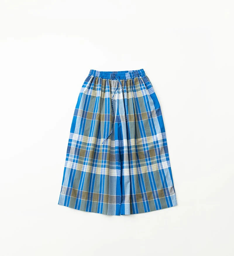 CHECK KHADI GATHERED PANTS