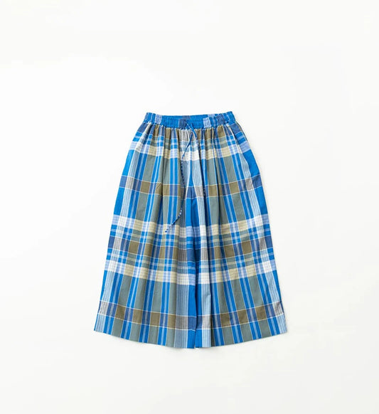 CHECK KHADI GATHERED PANTS