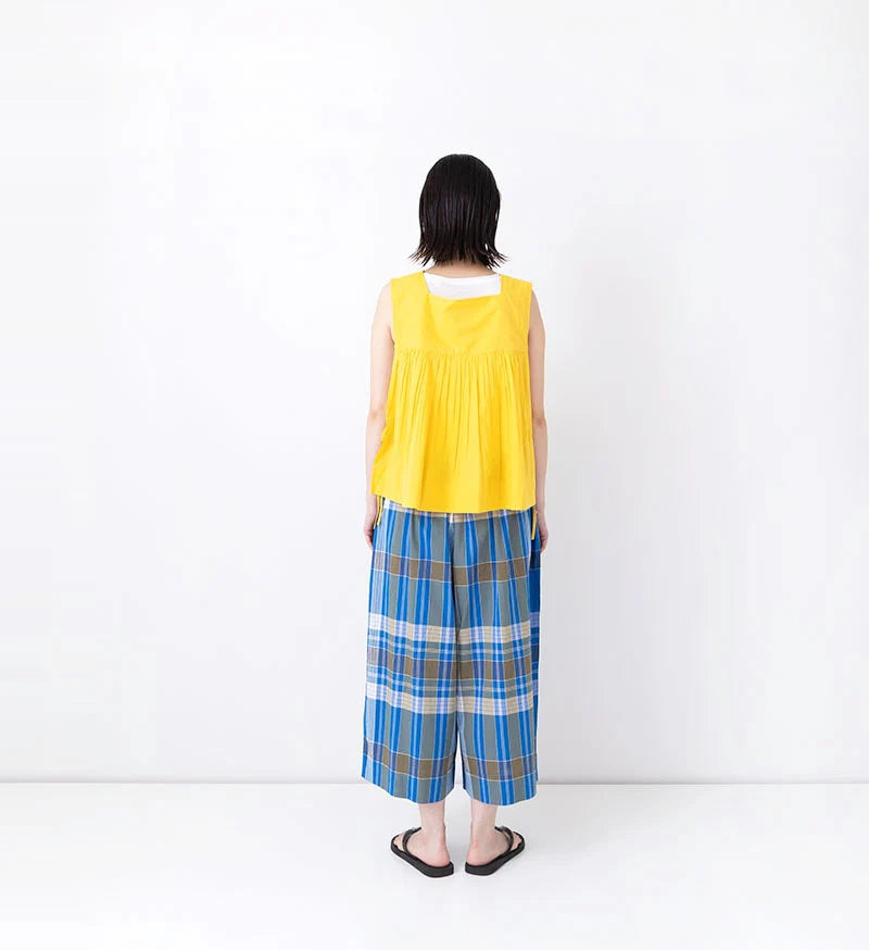CHECK KHADI GATHERED PANTS