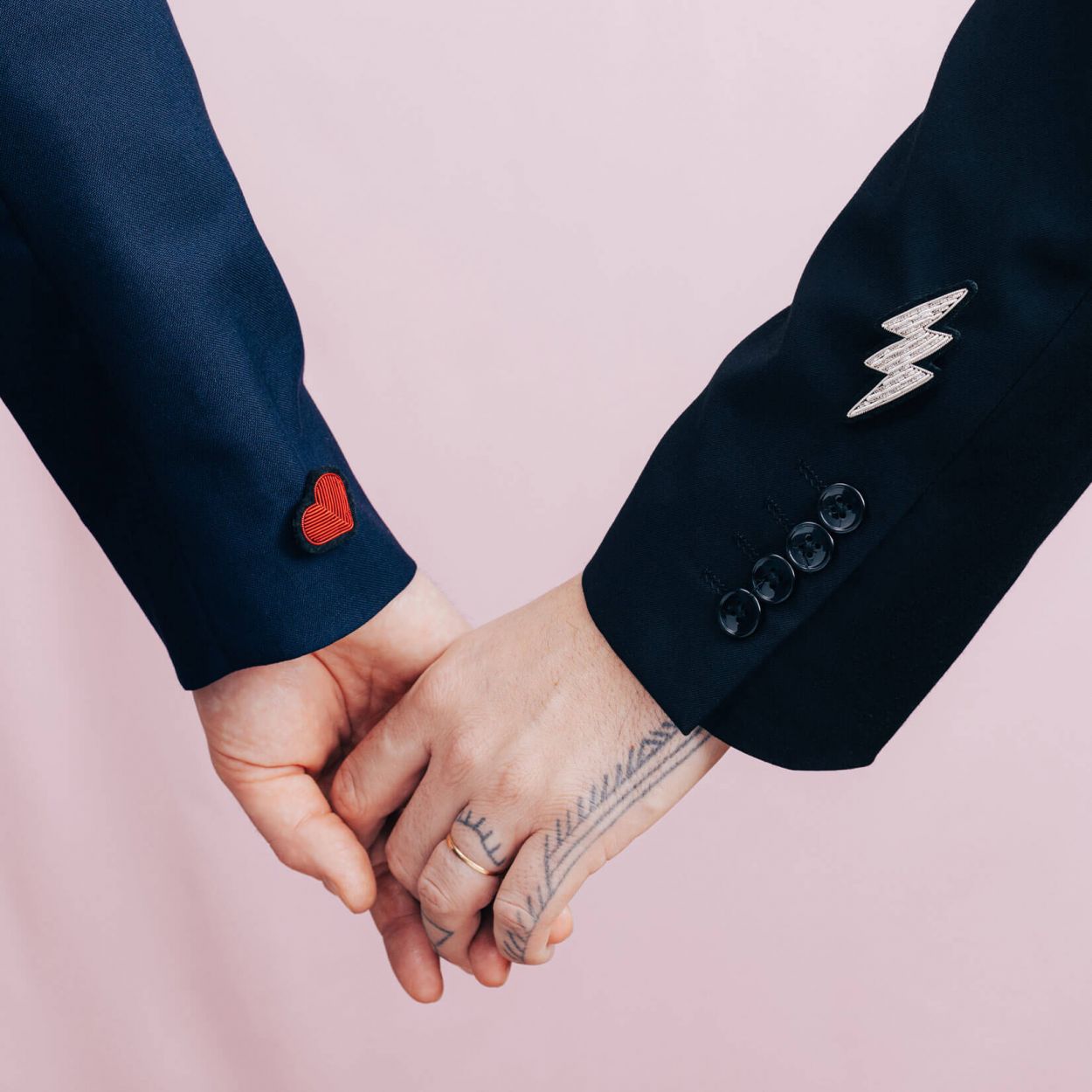 Red Heart –  hand embroidered brooch