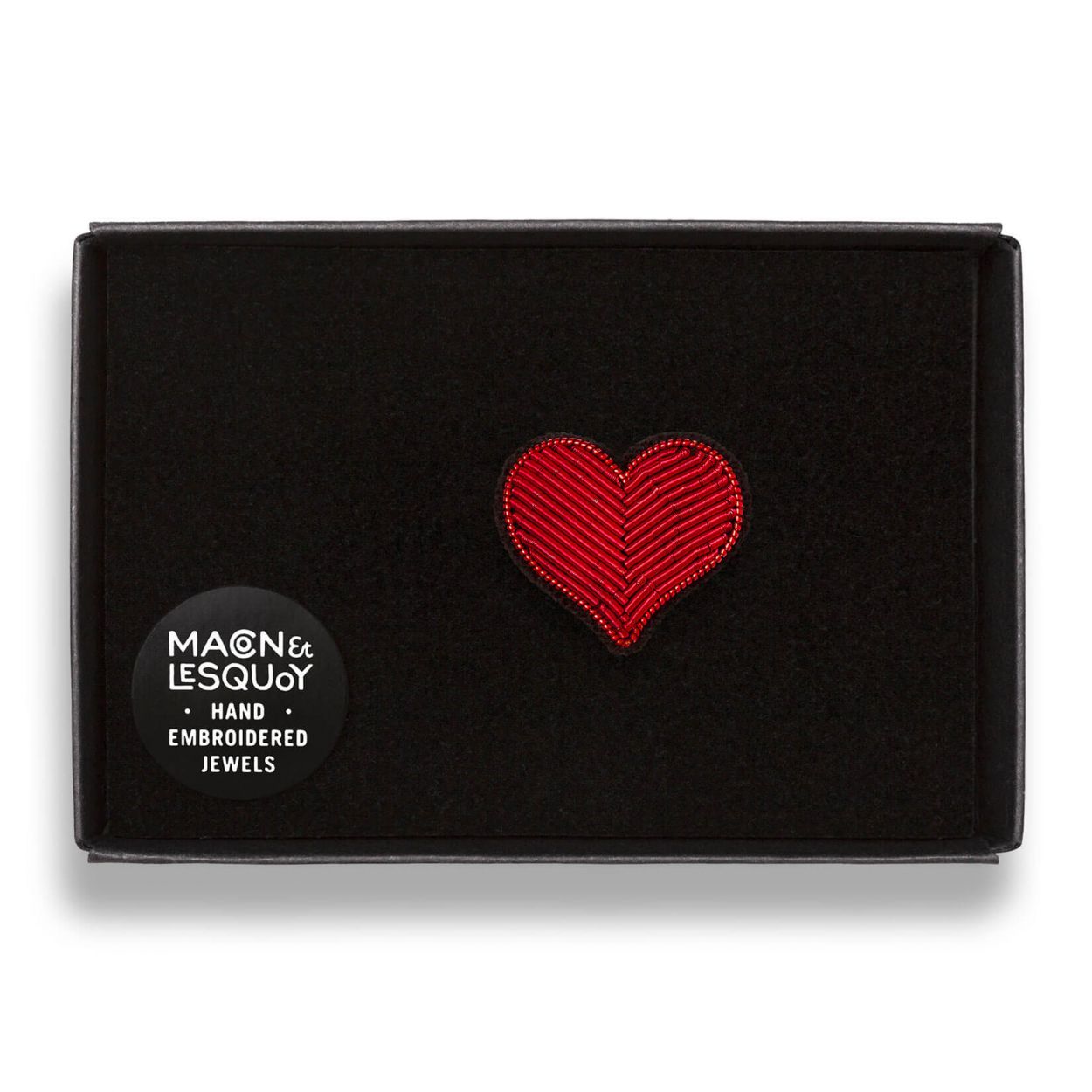 Red Heart –  hand embroidered brooch